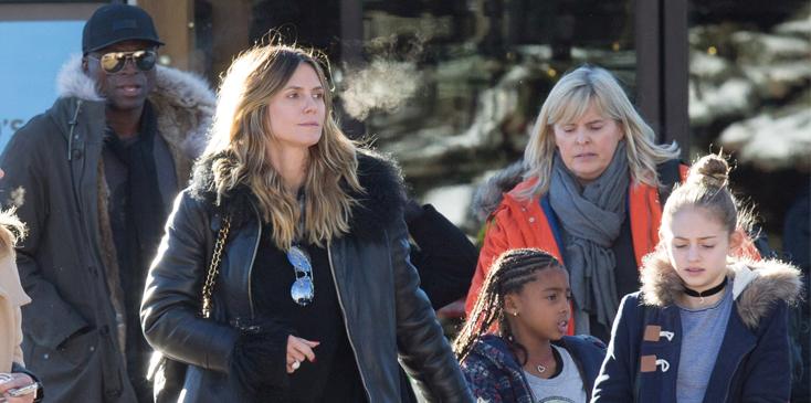 Heidi klum children with seal back together h