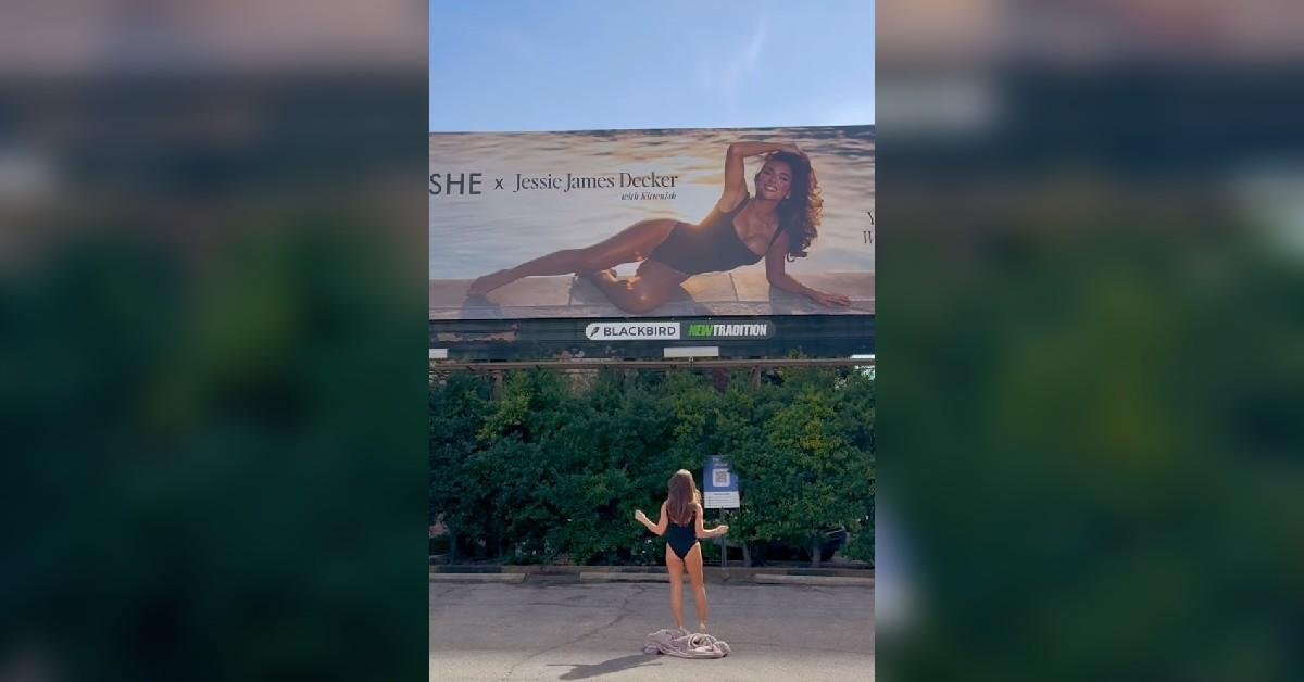 jessie james decker flaunts curves drops robe billboard watch