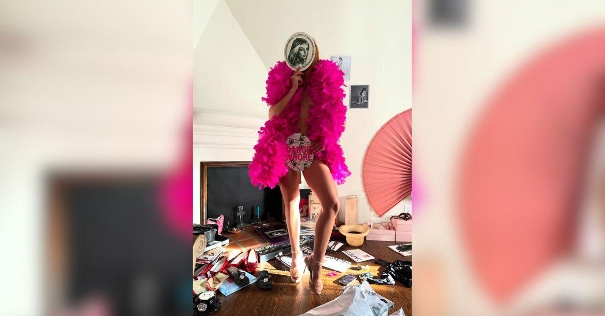 image of Addison Rae shared a bold pink boa photoshoot that quickly went viral online.