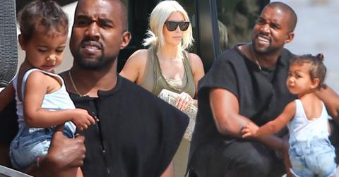 Kanye west north west kim kardashian beach photos