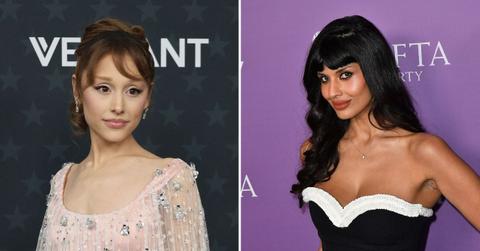 Split photo of Ariana Grande and Jameela Jamil.