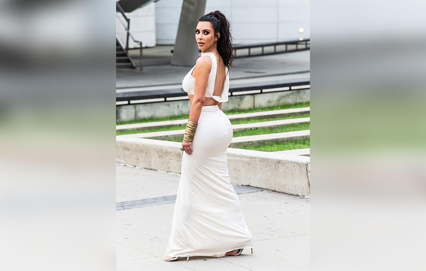 Kim Kardashian in all white