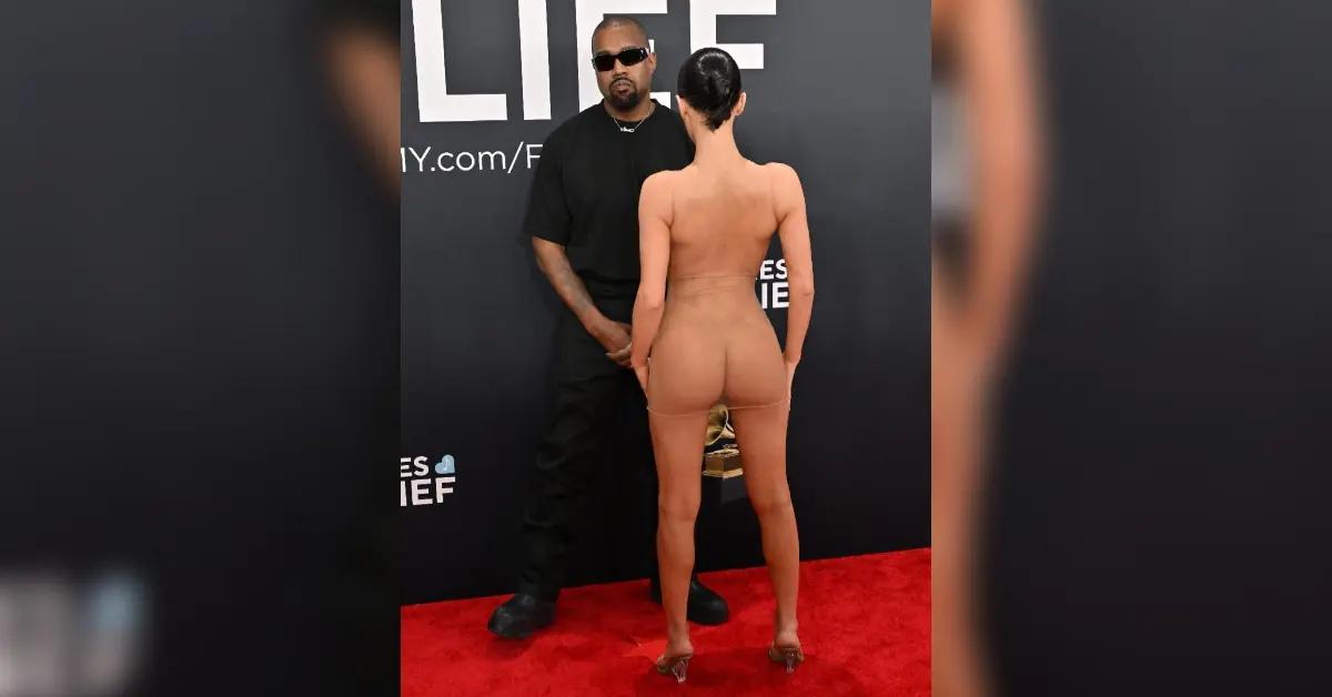 kanye west bianca censori bodysuit grammys after party