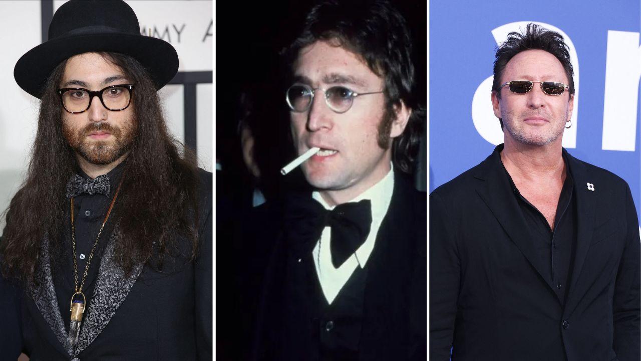 Split photo of Sean Ono Lennon, John Lennon and Julian Lennon