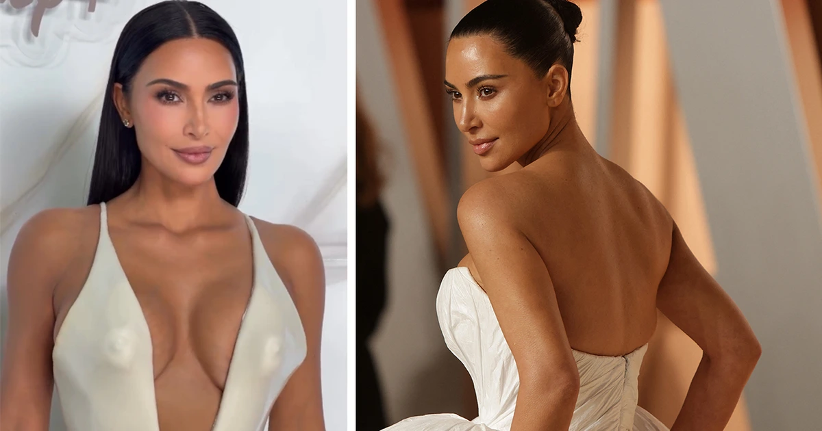 Kim Kardashian In Dress With Deep Plunging Neckline: Photos